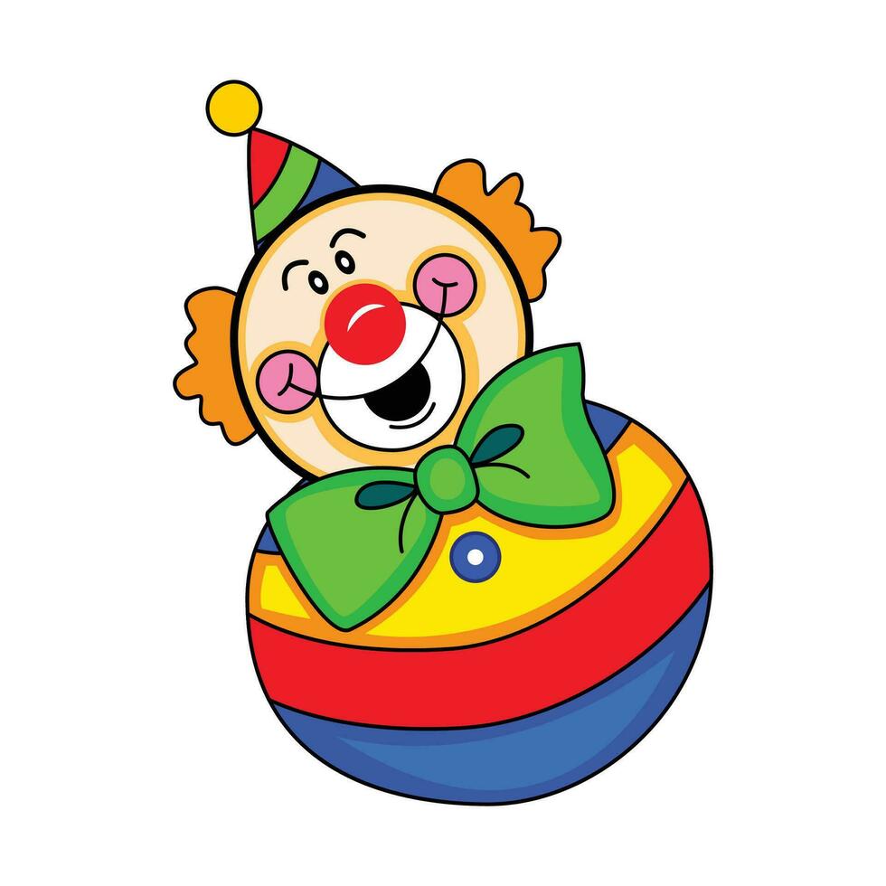 Vector illustration of Adorable happy clown