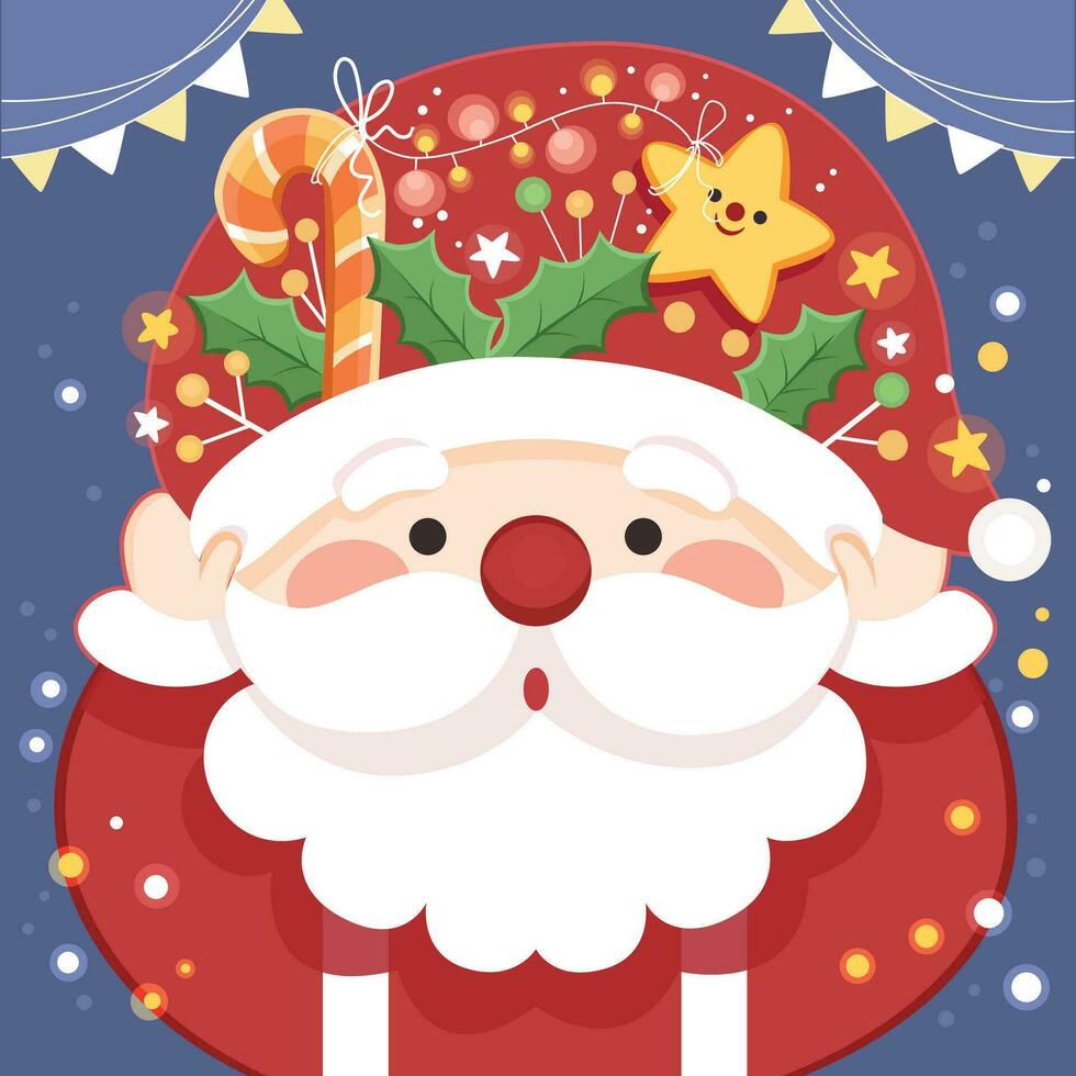 vector ilustración de linda Papa Noel claus