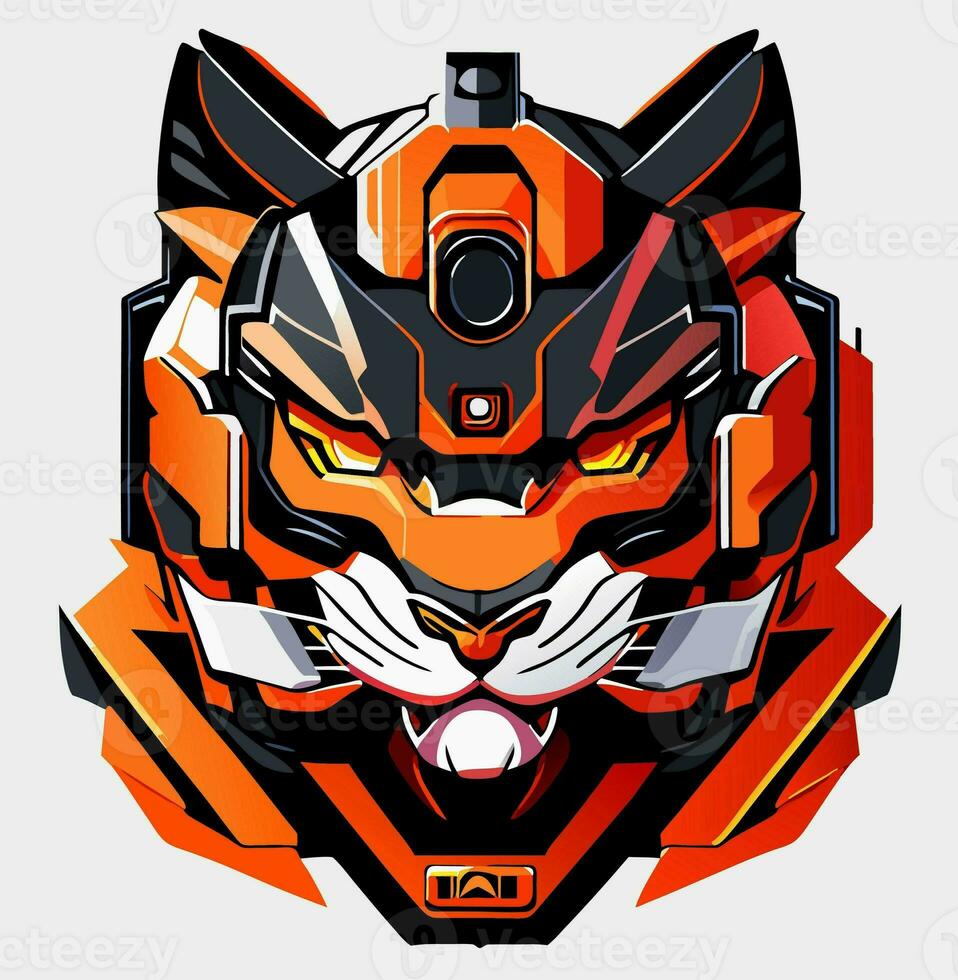 illustration of tiger mascot esport design photo