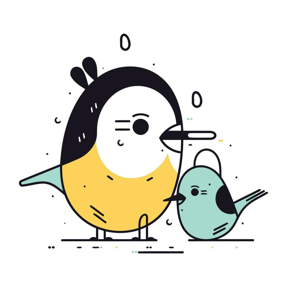 linda vector ilustración de un linda pequeño pájaro y un pájaro.
