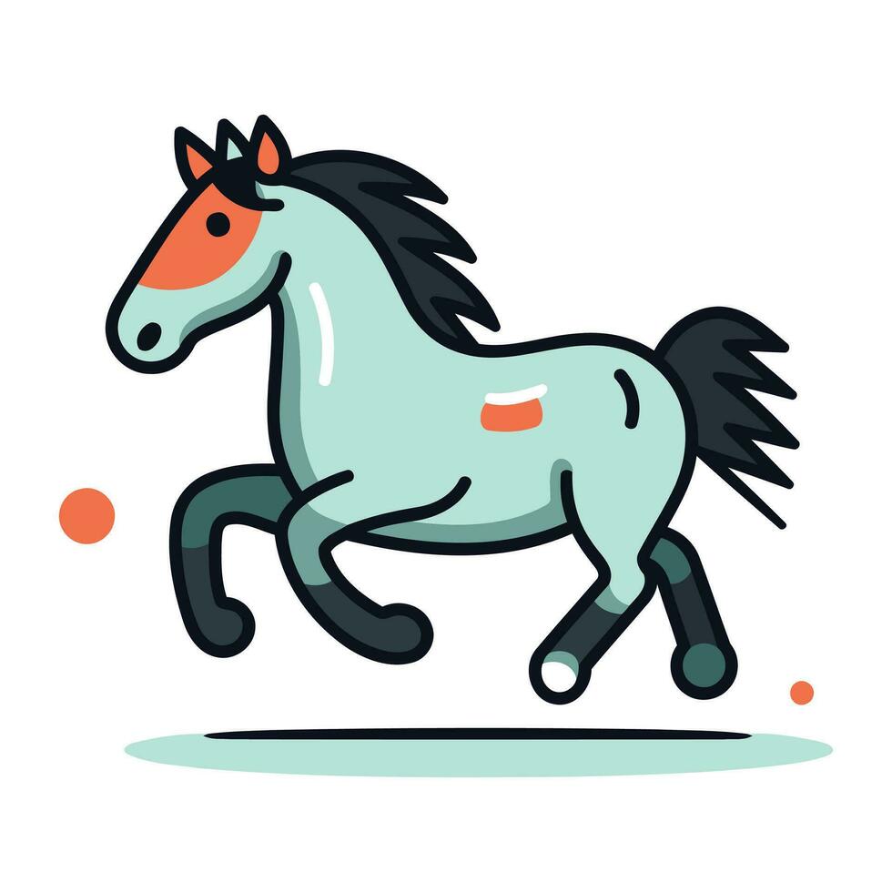 Horse vector illustration. Flat style design. Colorful horse.
