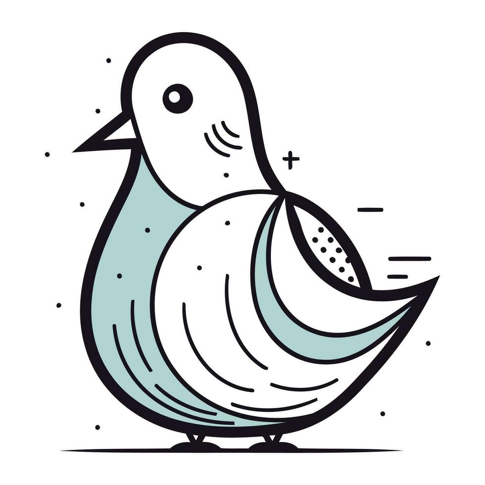 Vector illustration of a pigeon. Isolated on a white background.