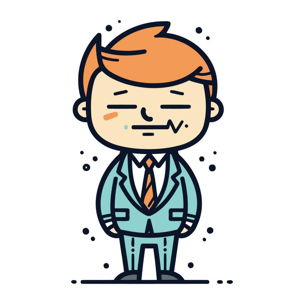 Character illustration design. Businessman sad cartoon.eps10.clean vector