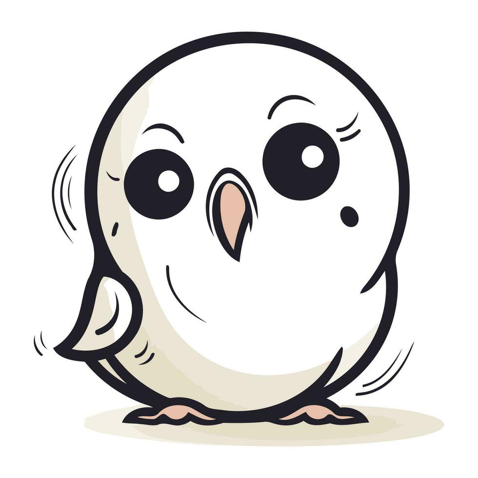 Illustration of a Cute Owl Cartoon Character on White Background. vector
