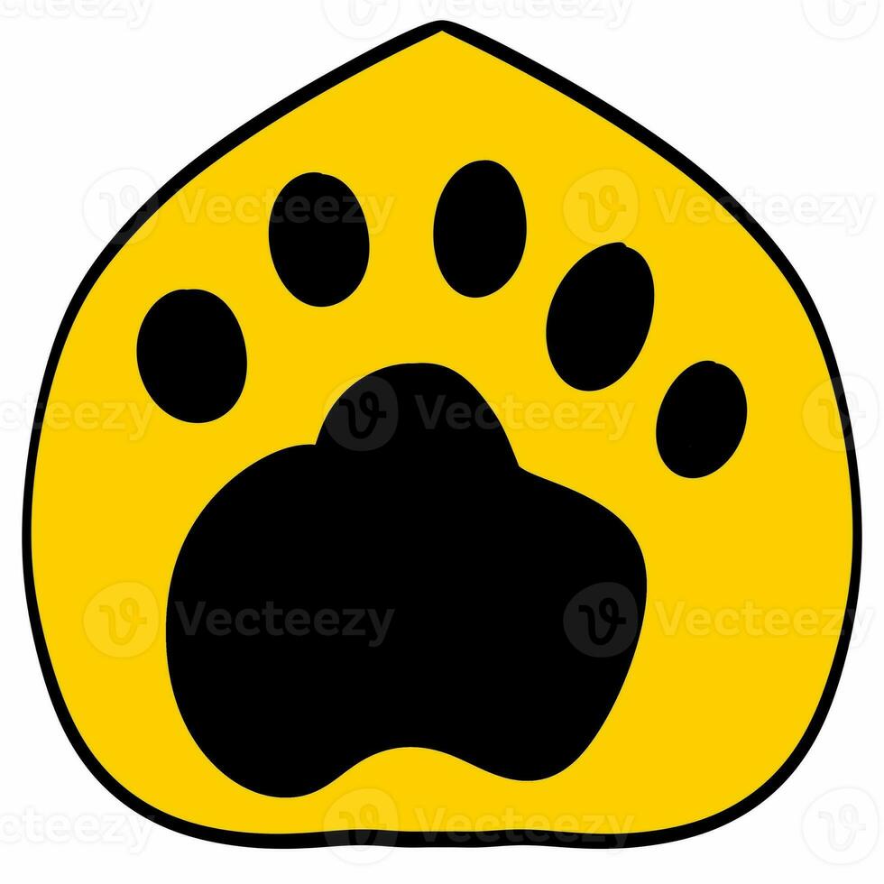 dog paw print icon color outline photo