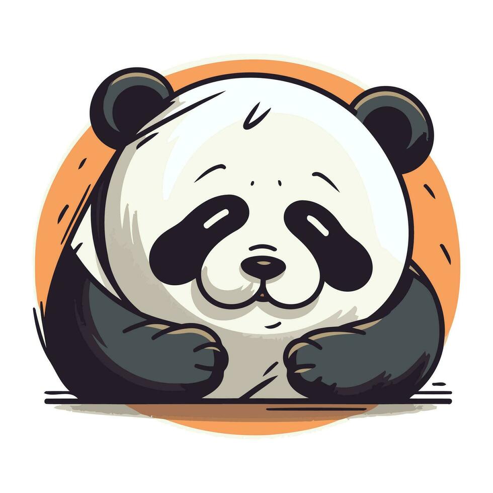 Panda bear vector illustration. Cute cartoon panda bear icon.