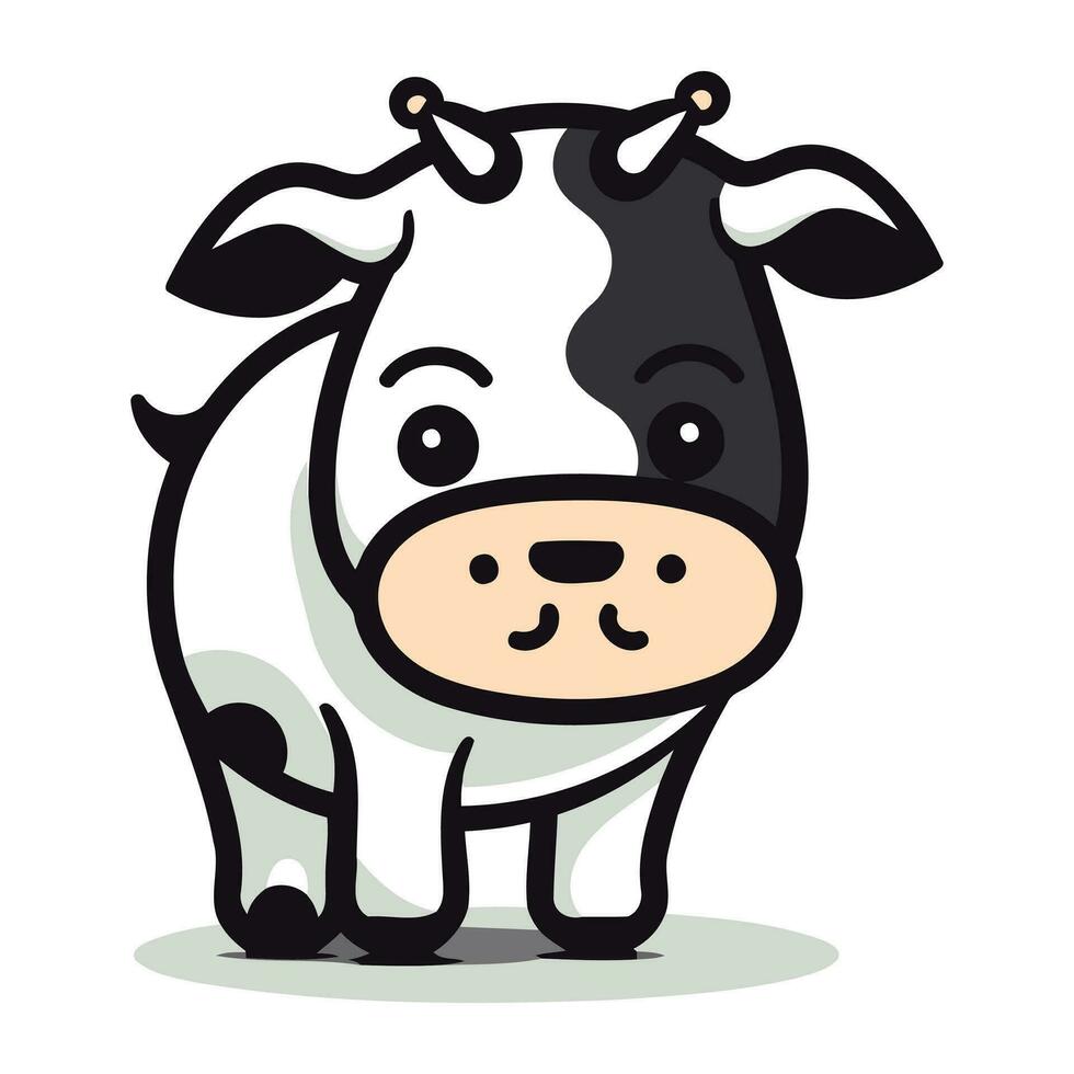 Cute Cow Cartoon Vector Illustration. Cute Cow Face Character
