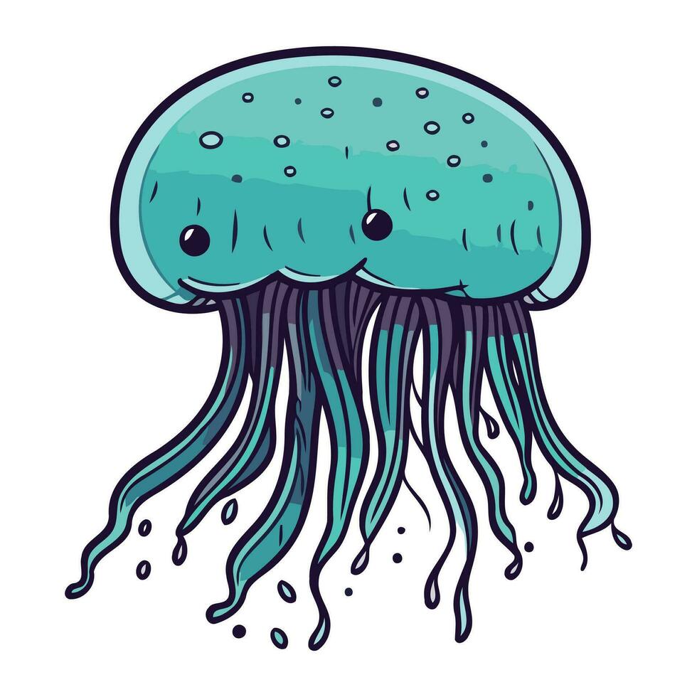 Jellyfish icon. Cartoon illustration of jellyfish vector icon for web design