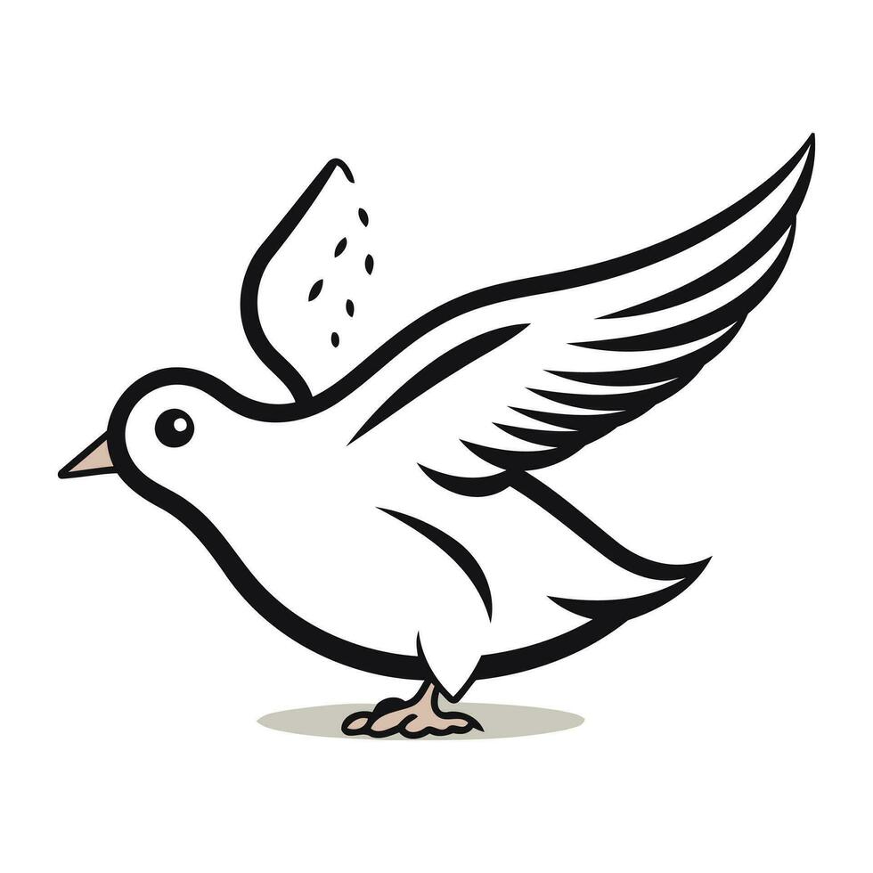 Vector illustration of a flying dove with a drop of water in its beak