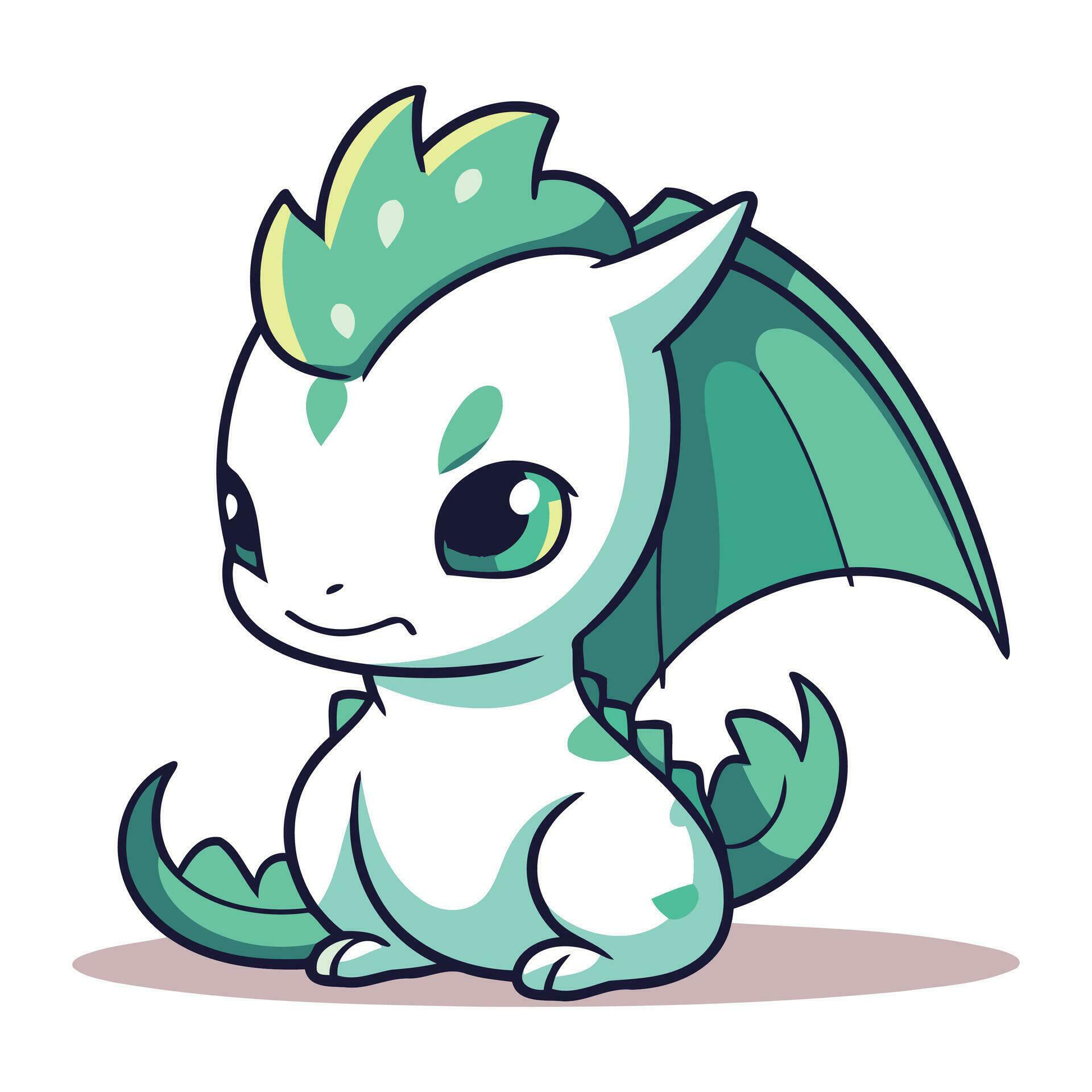 Cute cartoon dragon. Vector illustration of a cute little dragon ...