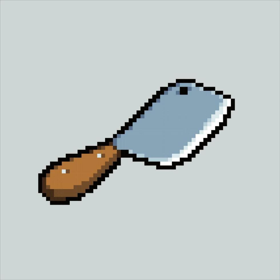 Pixel art illustration Kitchen Knife. Pixelated knife. Kitchen knife pixelated for the pixel art game and icon for website and video game. old school retro. vector