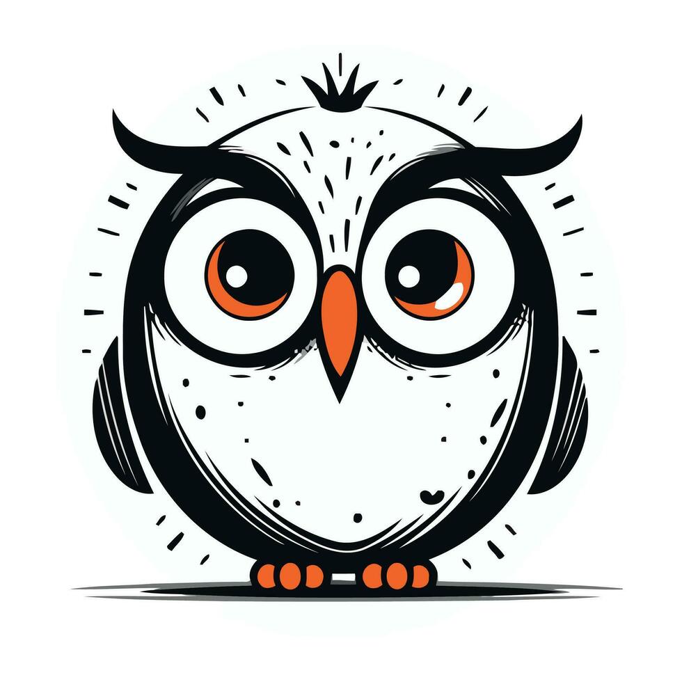 Owl. Vector illustration isolated on white background. Design element for logo. label. sign. poster.