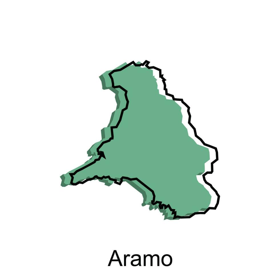 map City of Aramo design template, vector symbol, sign, outline illustration.