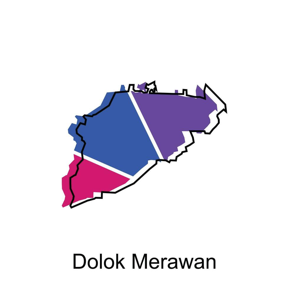 mapa ciudad de dolok merawan, mapa provincia de norte Sumatra ilustración diseño, mundo mapa internacional vector modelo con contorno gráfico bosquejo estilo aislado en blanco antecedentes