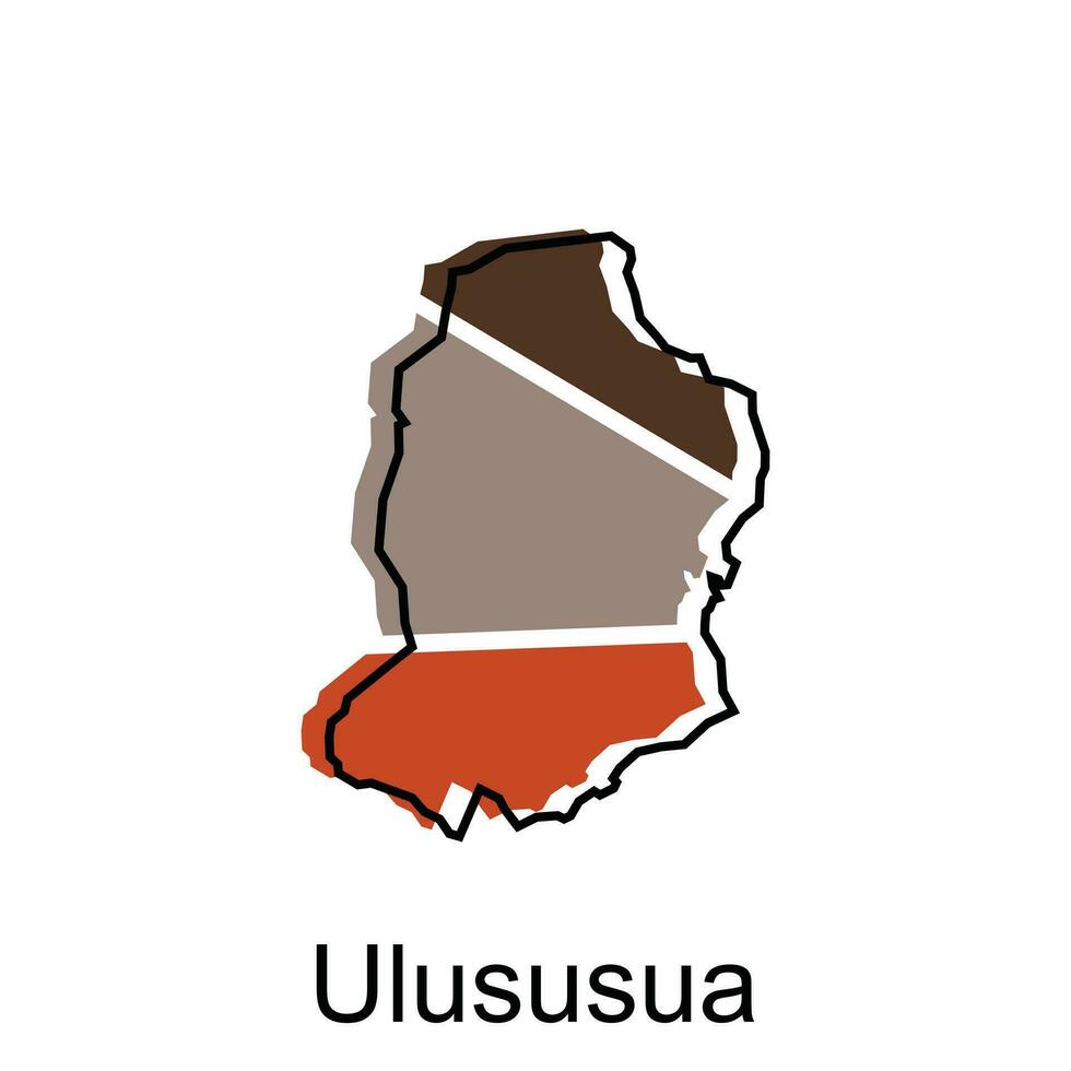 map City of Ulususua design template, vector symbol, sign, outline illustration.