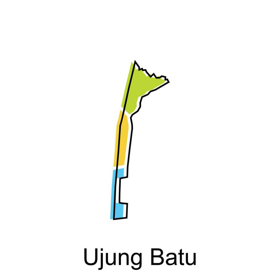 Map City of Ujung Batu High detailed illustration design, World map country vector illustration template