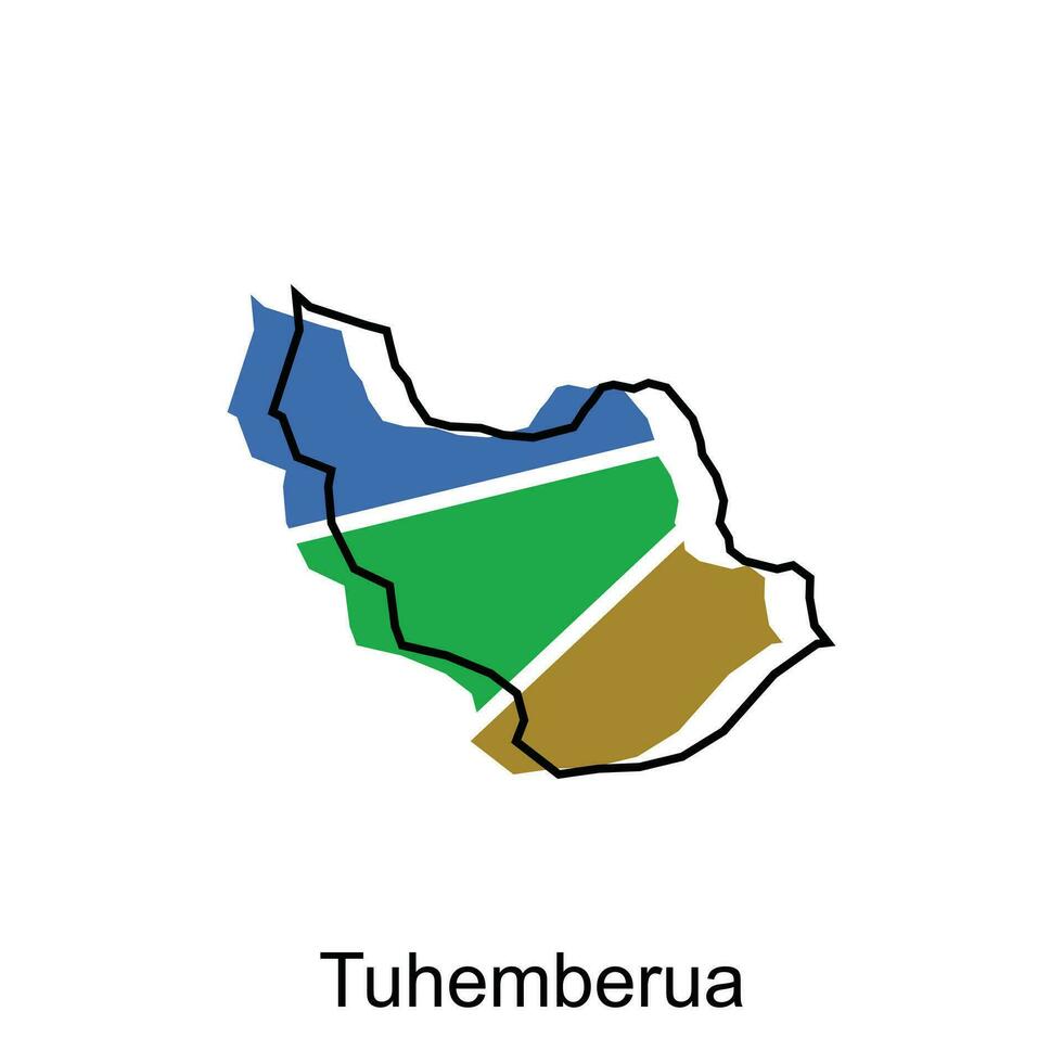 Map City of Tuhemberua High detailed illustration design, North Sumatra map, World map country vector illustration template