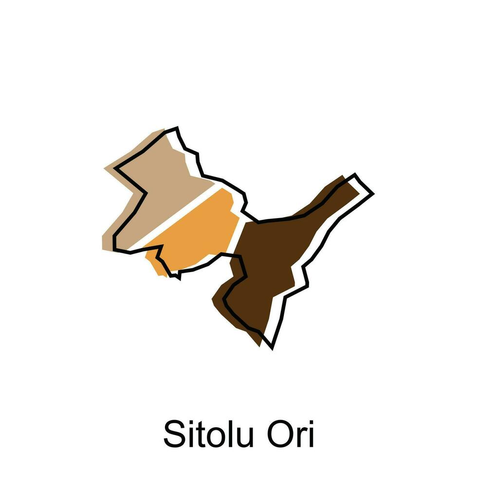 Map City of Sitolu Ori High detailed illustration design, North Sumatra map, World map country vector illustration template