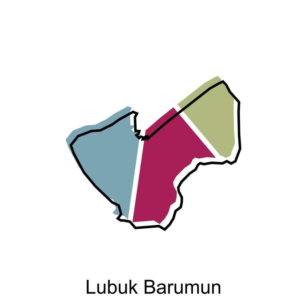 Map City of Lubuk Barumun High detailed illustration design, North Sumatra map, World map country vector illustration template