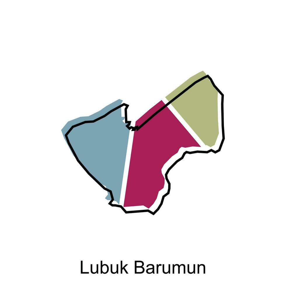 mapa ciudad de Lubuk barumún alto detallado ilustración diseño, norte Sumatra mapa, mundo mapa país vector ilustración modelo