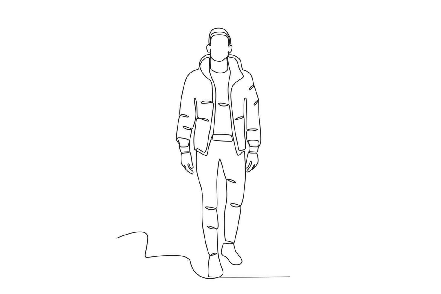 A man wearing modern winter clothes vector