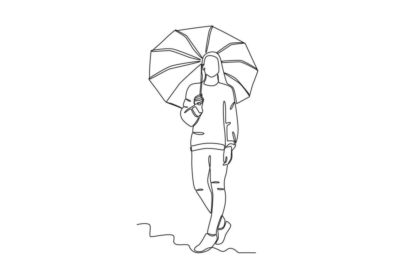 A woman wearing an umbrella in summer vector