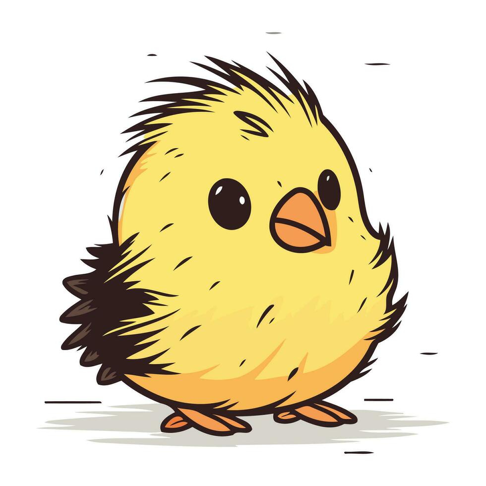 linda pequeño polluelo aislado en blanco antecedentes. vector dibujos animados ilustración.