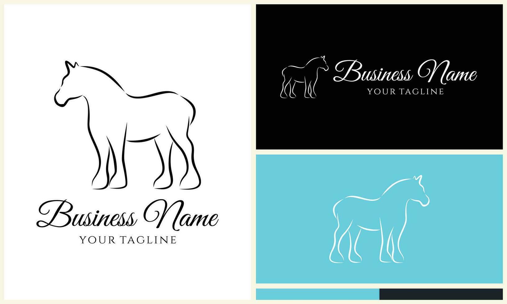 vector clydesdale horse logo template