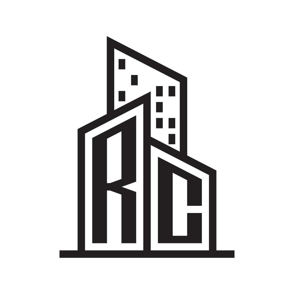 RC real estate logo with building style , real estate Logo Stock Vector