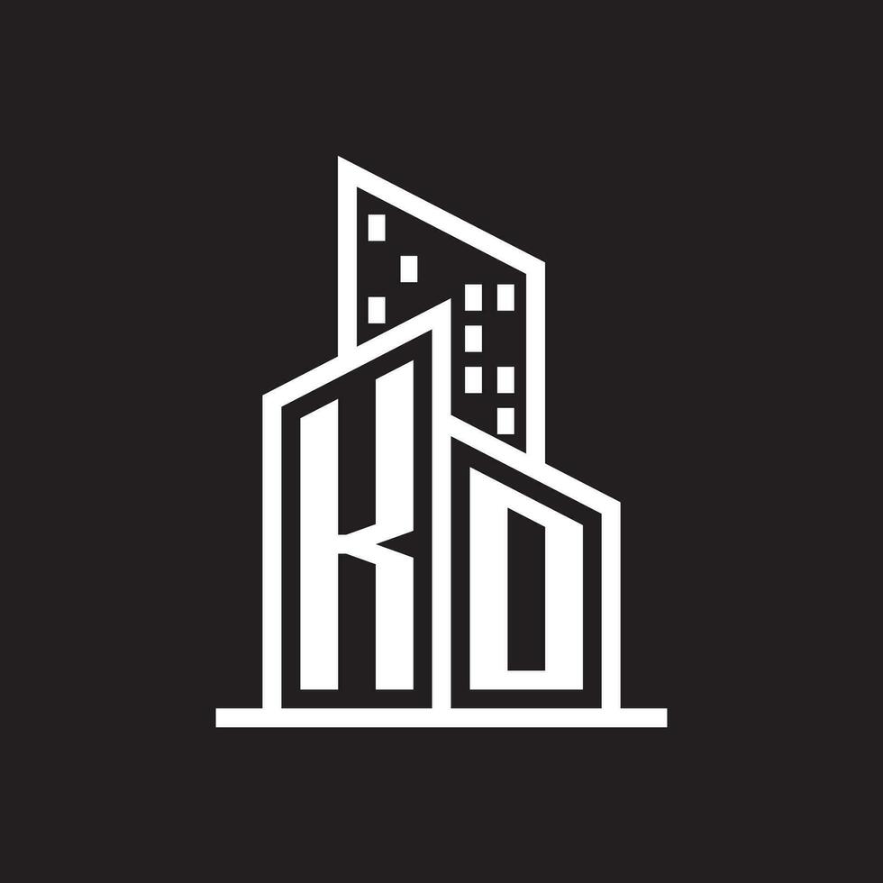 KO real estate logo with building style , real estate Logo Stock Vector