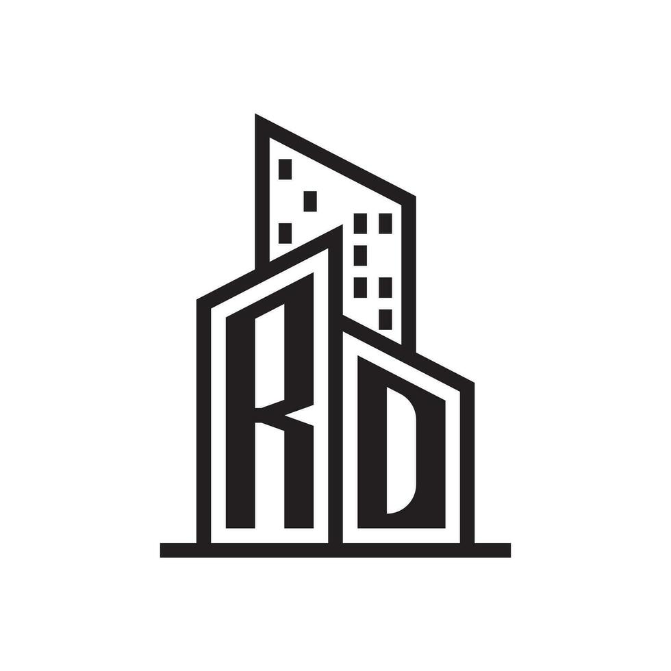 RD real estate logo with building style , real estate Logo Stock Vector