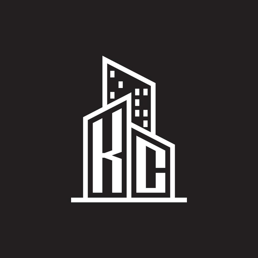 KC real estate logo with building style , real estate Logo Stock Vector