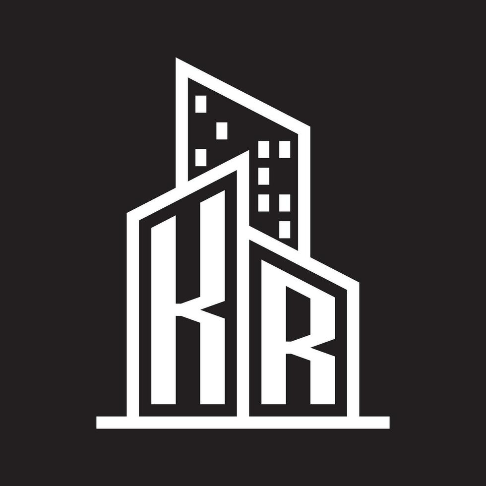 kr real estate logo with building style , real estate Logo Stock Vector