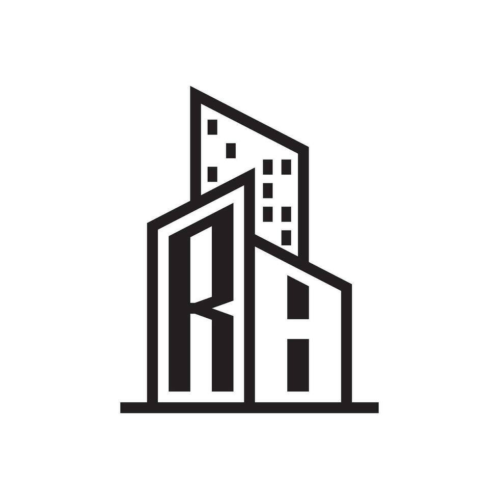 RI real estate logo with building style , real estate Logo Stock Vector