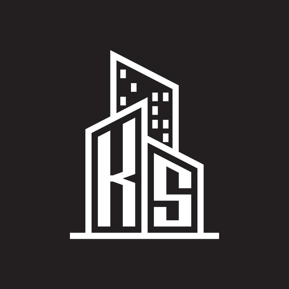 ks real estate logo with building style , real estate Logo Stock Vector