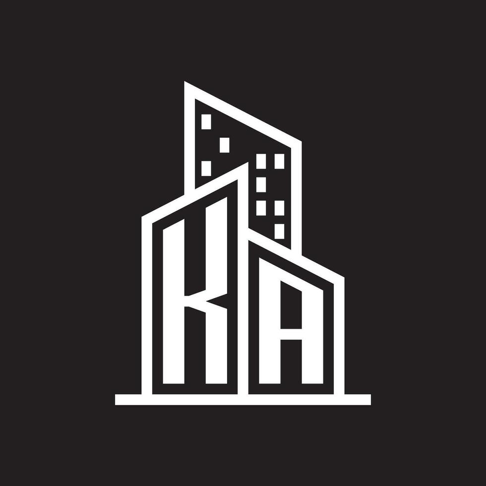 KA real estate logo with building style , real estate Logo Stock Vector