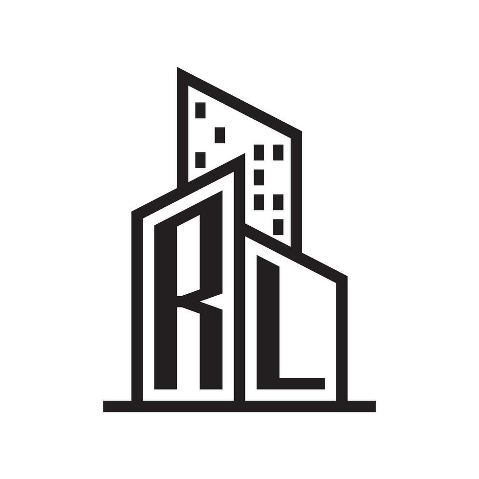 RL real estate logo with building style , real estate Logo Stock Vector