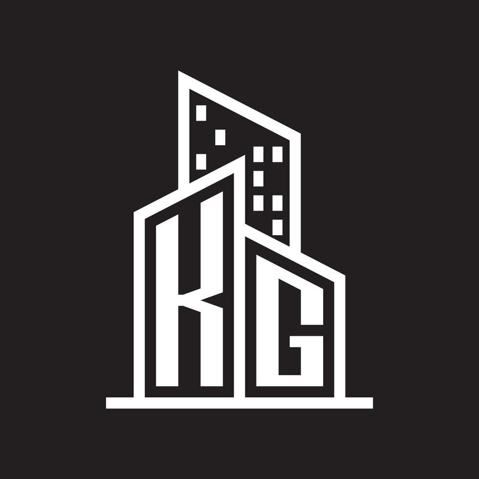 KG  real estate logo with building style , real estate Logo Stock Vector