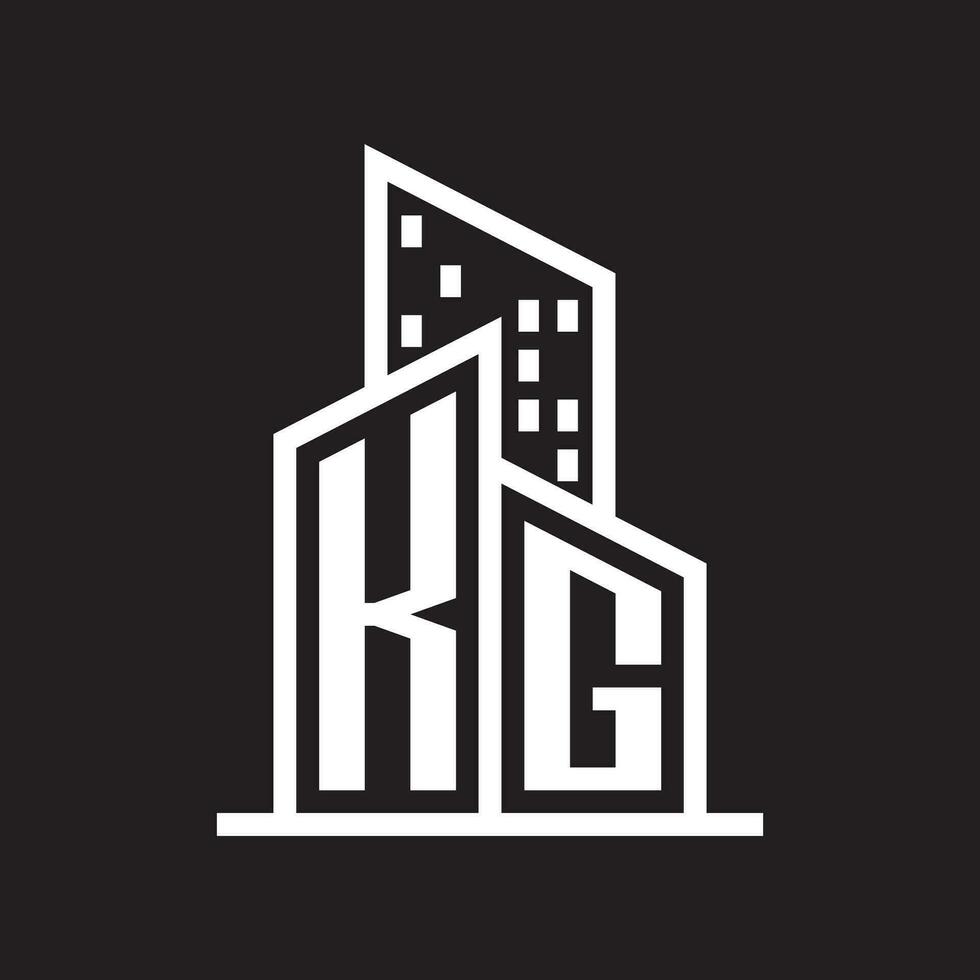 KG  real estate logo with building style , real estate Logo Stock Vector