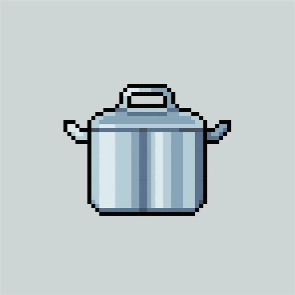 Pixel art illustration Cooking pot. Pixelated Cooking Pot. Cooking Pot pixelated for the pixel art game and icon for website and video game. old school retro. vector