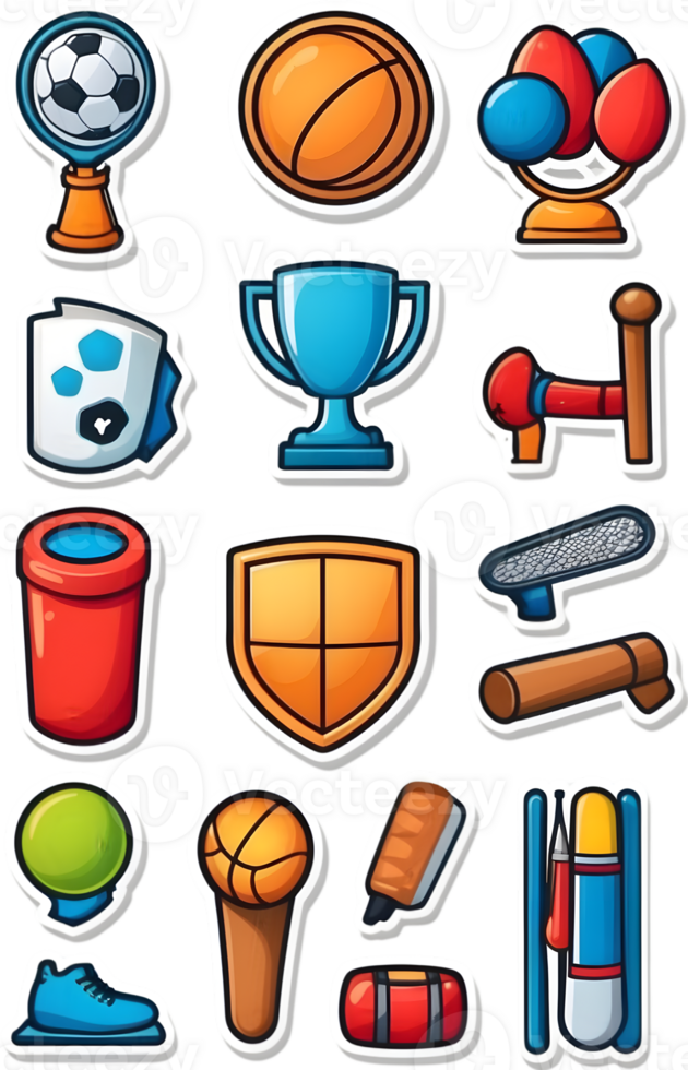 office supplies icon set, illustration ai generative png