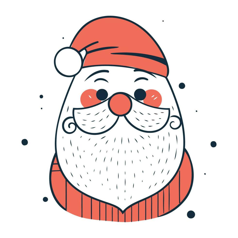 Navidad Papa Noel noel mano dibujado vector ilustración en garabatear estilo.