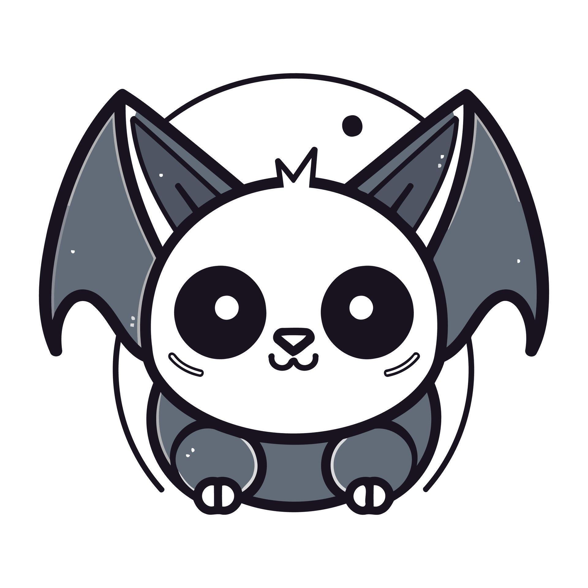 cute little bat kawaii character icon vector illustration designicon