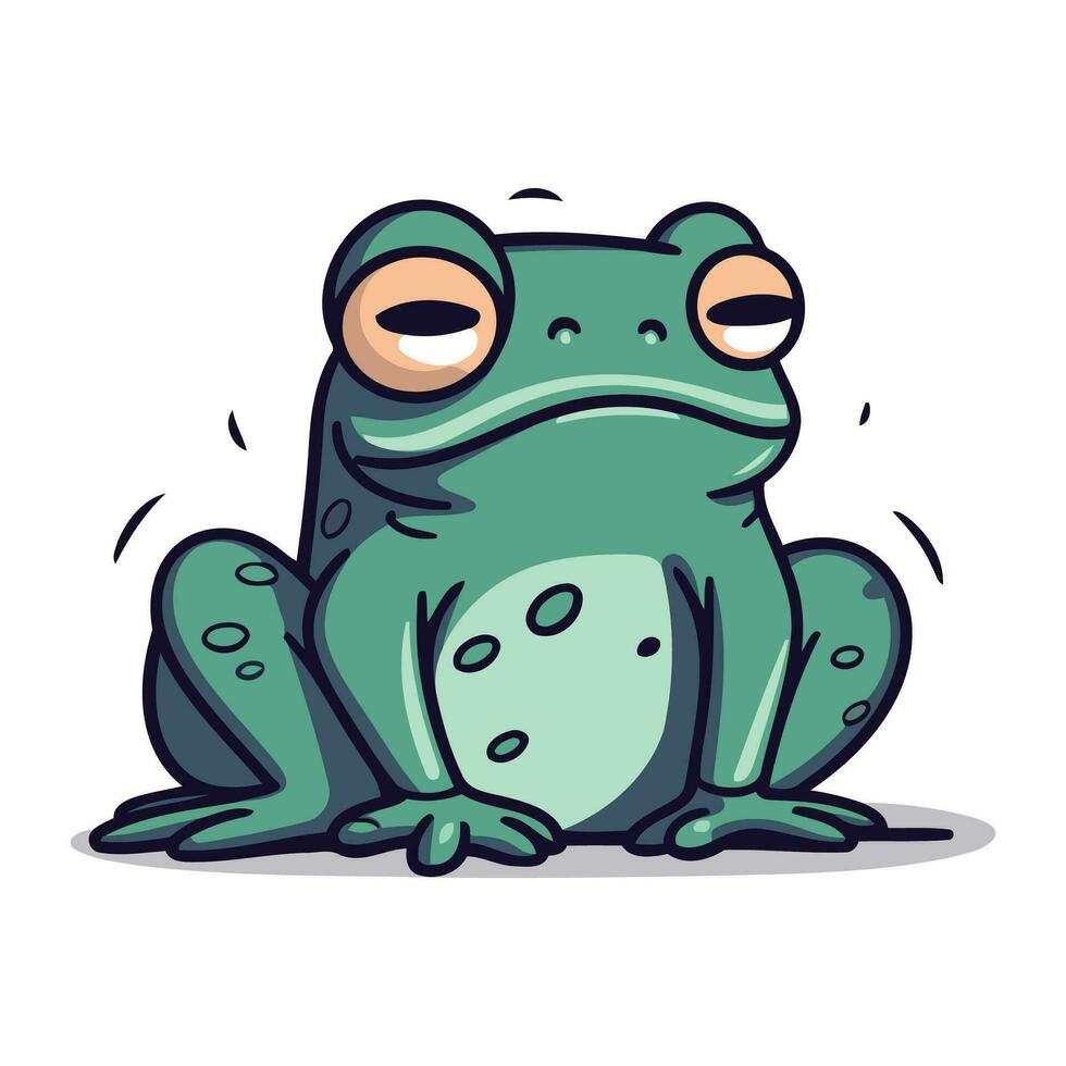 Frog cartoon vector illustration. Isolated on a white background.