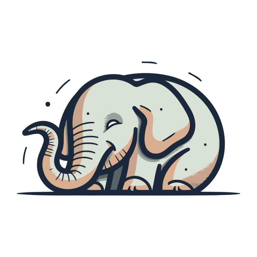 Elephant icon. Vector illustration of a cute elephant. Elephant logo.