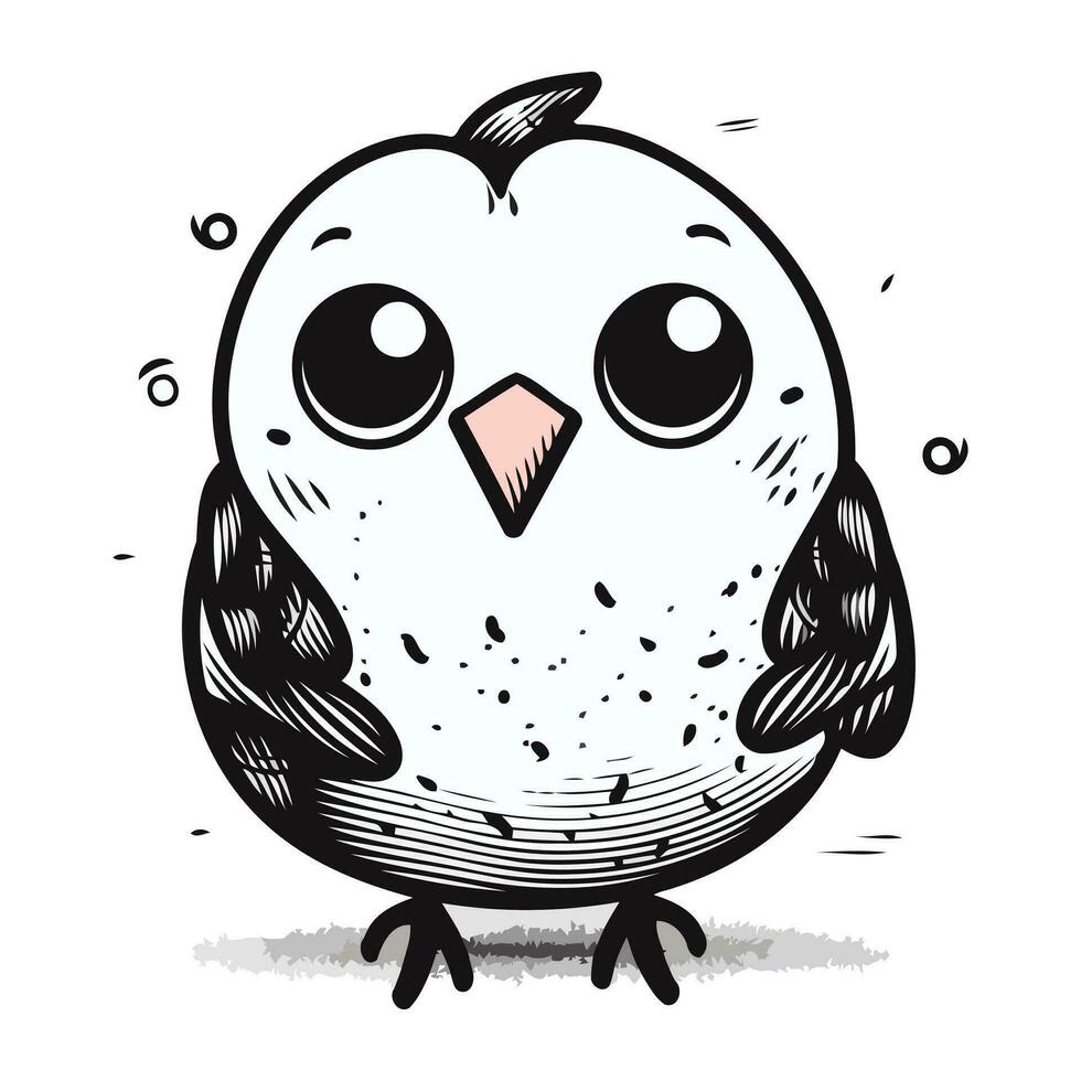 cute owl doodle. hand drawn illustration. vector. vector