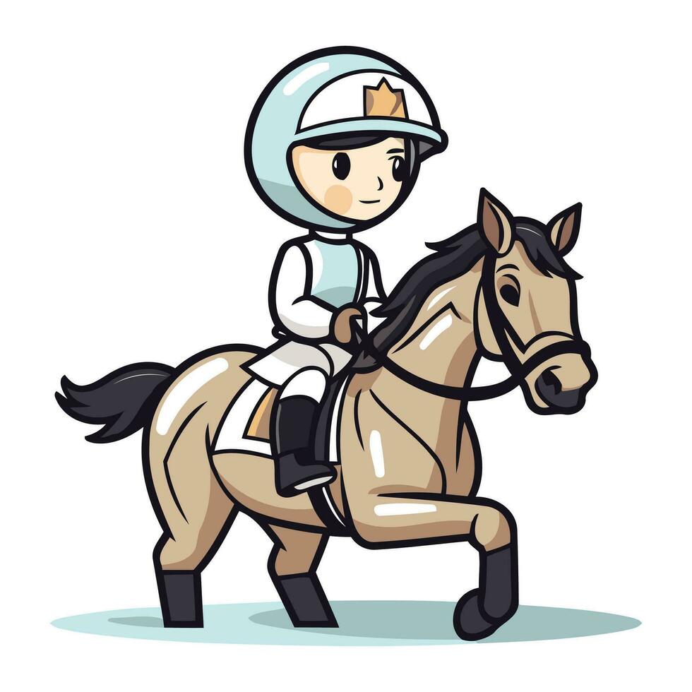 caballo carrera jockey montando un caballo. vector ilustración.