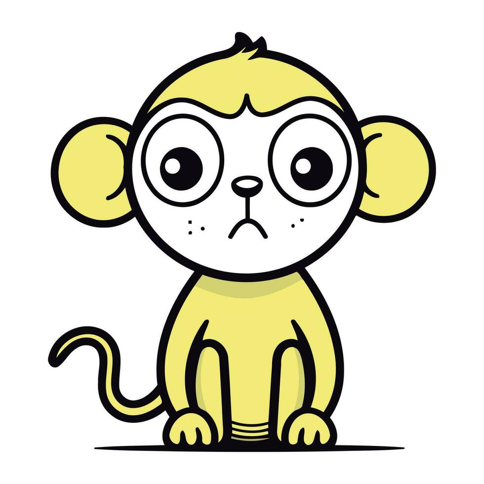 Cute cartoon monkey. Vector illustration isolated on a white background.