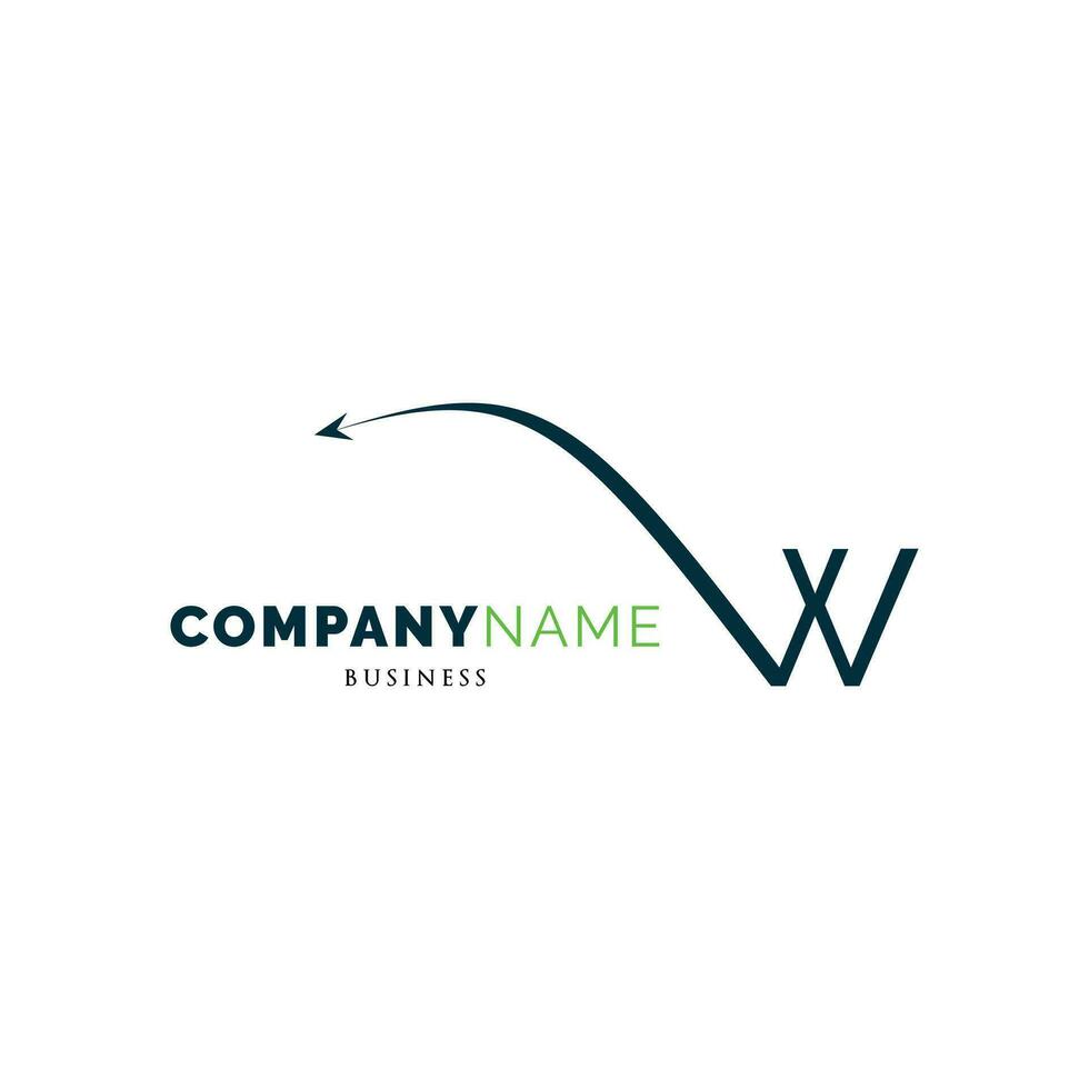 Initial Letter W Arrow Up Icon Logo Design Template vector