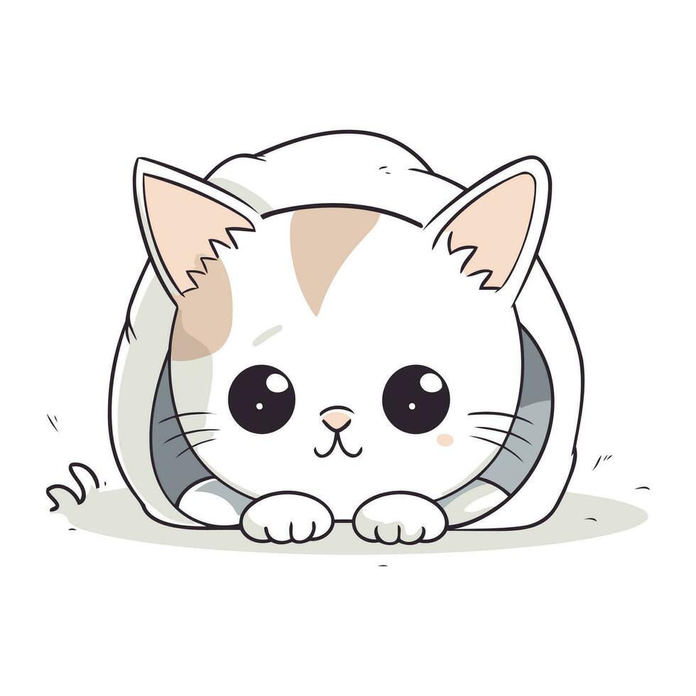 Cute cat. Vector illustration. isolated on a white background.